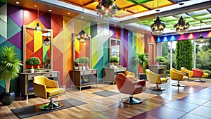 Bold Style Meets Luxurious Pampering A StatementMaking Haven of Vibrant Hues Edgy Cuts and Geometric Flair photo