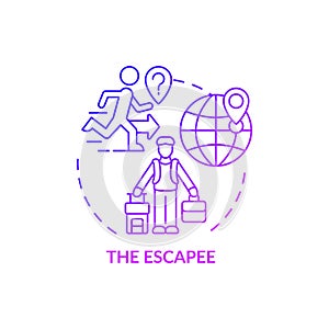 Escapee purple gradient concept icon