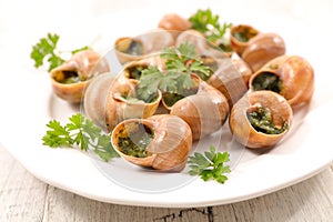 Escargot with butter and parsley