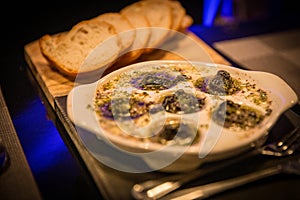 Escargot with french bread