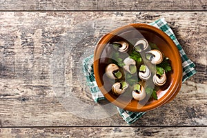 Escargots de Bourgogne. Snails with herbs and garlic butter.