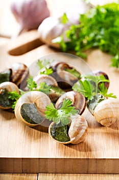 Escargots with parsley