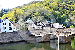 Esch Sur Sure by the Sauer river in the Luxembourg