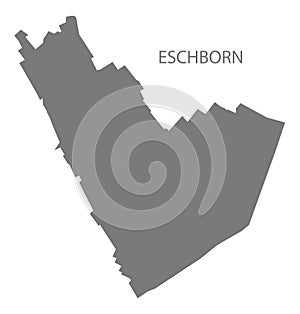 Eschborn German city map grey illustration silhouette shape