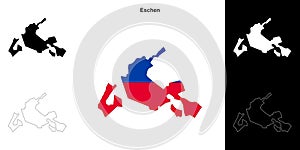 Eschen outline map