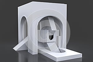 abstract optical art architecture pattern in escher style