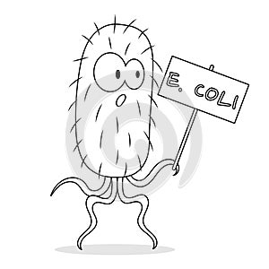 Escherichia Coli Cell Vector Cartoon Colorless