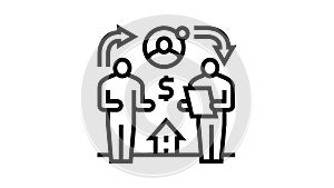 escrow account property estate home line icon animation