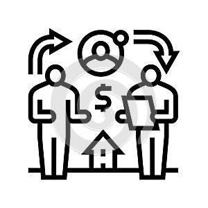 escrow account property estate home line icon vector illustration