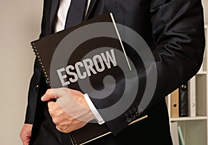 Escrow agreement is shown using the text