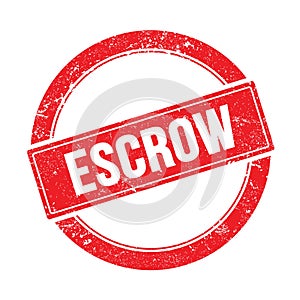 ESCROW text on red grungy round stamp