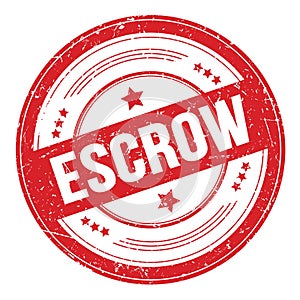 ESCROW text on red round grungy stamp