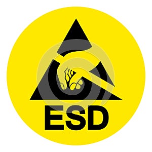 ESD Area Symbol Sign, Vector Illustration, Isolated On White Background Label .EPS10