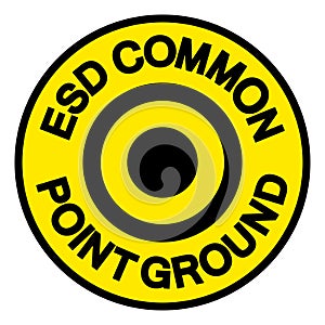 ESD Common Point Ground Symbol Sign, Vector Illustration, Isolated On White Background Label .EPS10