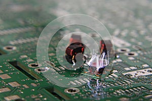 ESD sparks over RF electronics components