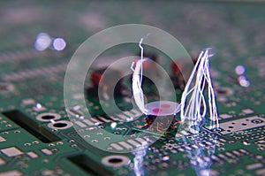 ESD sparks over RF electronics components