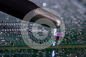 ESD sparks over RF electronics components photo