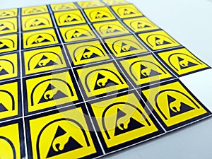 ESD symbol label without texture for Electrostatic Sensitive De