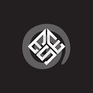 ESE letter logo design on black background. ESE creative initials letter logo concept. ESE letter design photo