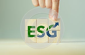 ESG achieving and growing sustainability concept. Aim to ptositive impact on the world