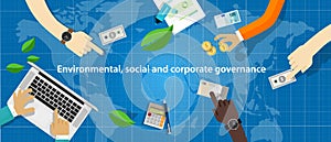 ESG concept of environmental, social and governance in sustainable and ethical business