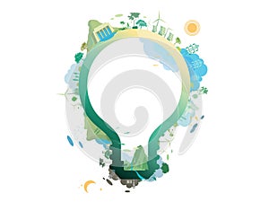 ESG and ECO friendly community A010 bulb frame its suit to add words vector illustration graphic EPS 10