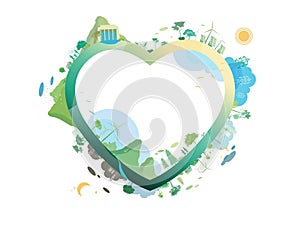 ESG and ECO friendly community A013 heart frame the show the love and its suit to add words vector illustration graphic EPS 10