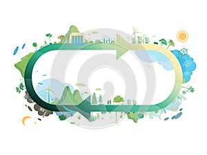 ESG and ECO friendly community-A014-cycle with arrow 01 its suit to add words vector illustration graphic EPS 10
