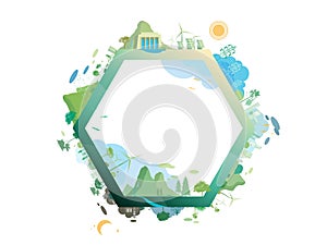 ESG and ECO friendly community with hexagon its suit to add words vector illustration graphic EPS 10