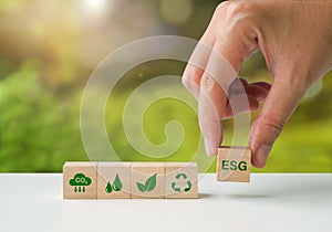 ESG, Environmental, social, and corporate governance concept
