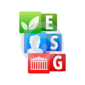 ESG - Environmental, social, and corporate governance. Socially responsible investing strategy