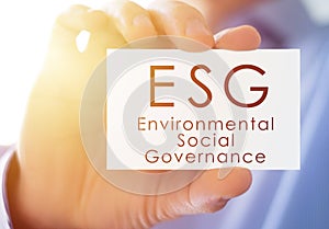 ESG environmental social governance business card