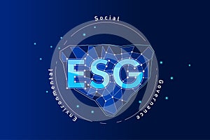 ESG - Environmental Social Governance illustration concept. Sustainable growth.
