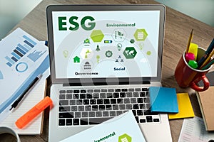 ESG environmental social and governance Sustainable to Businessman strategy ESG photo
