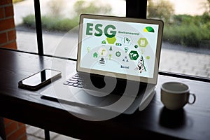 ESG environmental social and governance Sustainable to Businessman strategy ESG photo