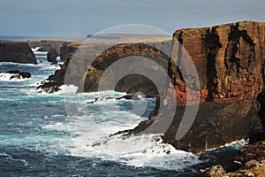 Eshaness cliffs on Shetland Islands