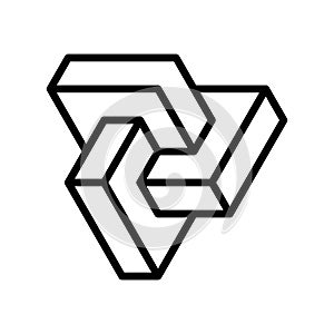 esher impossible geometric shape line icon vector illustration photo