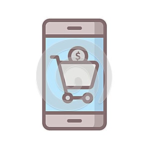 Eshopping  Line Style vector icon which can easily modify or edit photo