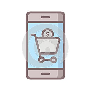 Eshopping  Line Style vector icon which can easily modify or edit