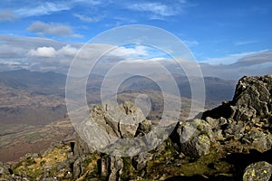 The Eskdale fells from the summit of Harter Fell