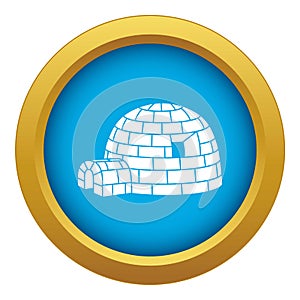 Eskimo igloo icon blue vector isolated