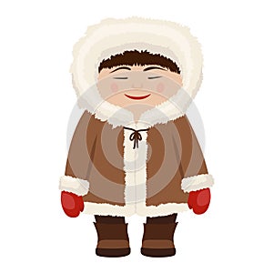 Eskimo man in fur coat