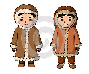 Eskimo people illustration cartoon vector photo