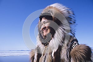 Eskimo Woman In Traditional Clothing