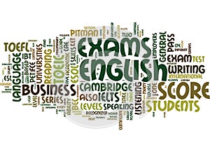 Esl Exams A Teacher S Guide Text Background Word Cloud Concept photo
