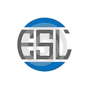 ESL letter logo design on white background. ESL creative initials circle logo concept. ESL letter design photo
