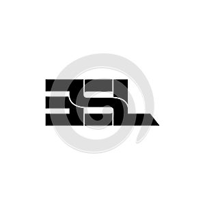 ESL letter monogram logo design vector