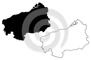 Esmeraldas Province Republic of Ecuador, Provinces of Ecuador map vector illustration, scribble sketch Esmeraldas map