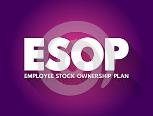 ESOP - Employee Stock Ownership Plan acronym, business concept background