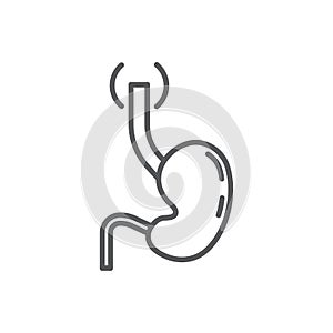 Esophagus vector icon symbol anatomy isolated on white background